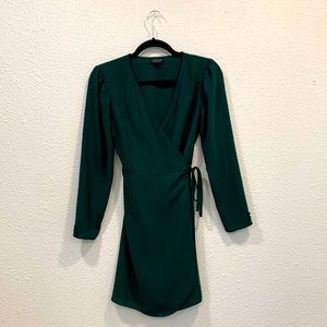 Topshop Green Wrap Around Dress Size 4 US